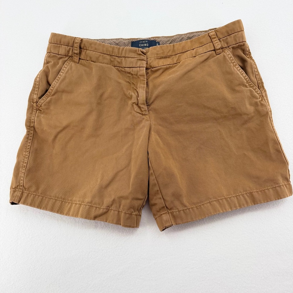 J.Crew Chino Shorts Womens 10 Brown Cotton Mid Rise Excellent
